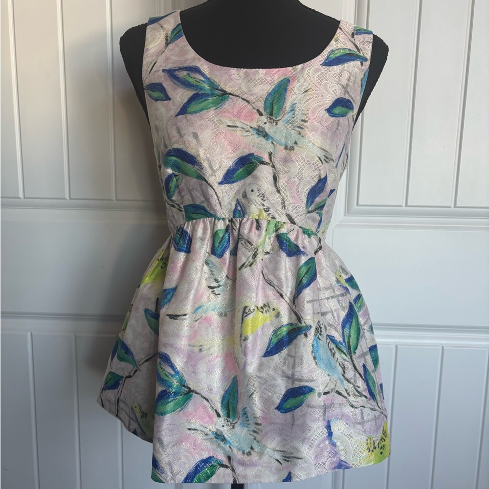 Floral Blouse in Pink and Blue